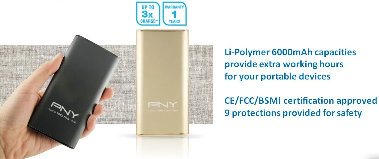 پاوربانک 6000 - T601 PNY