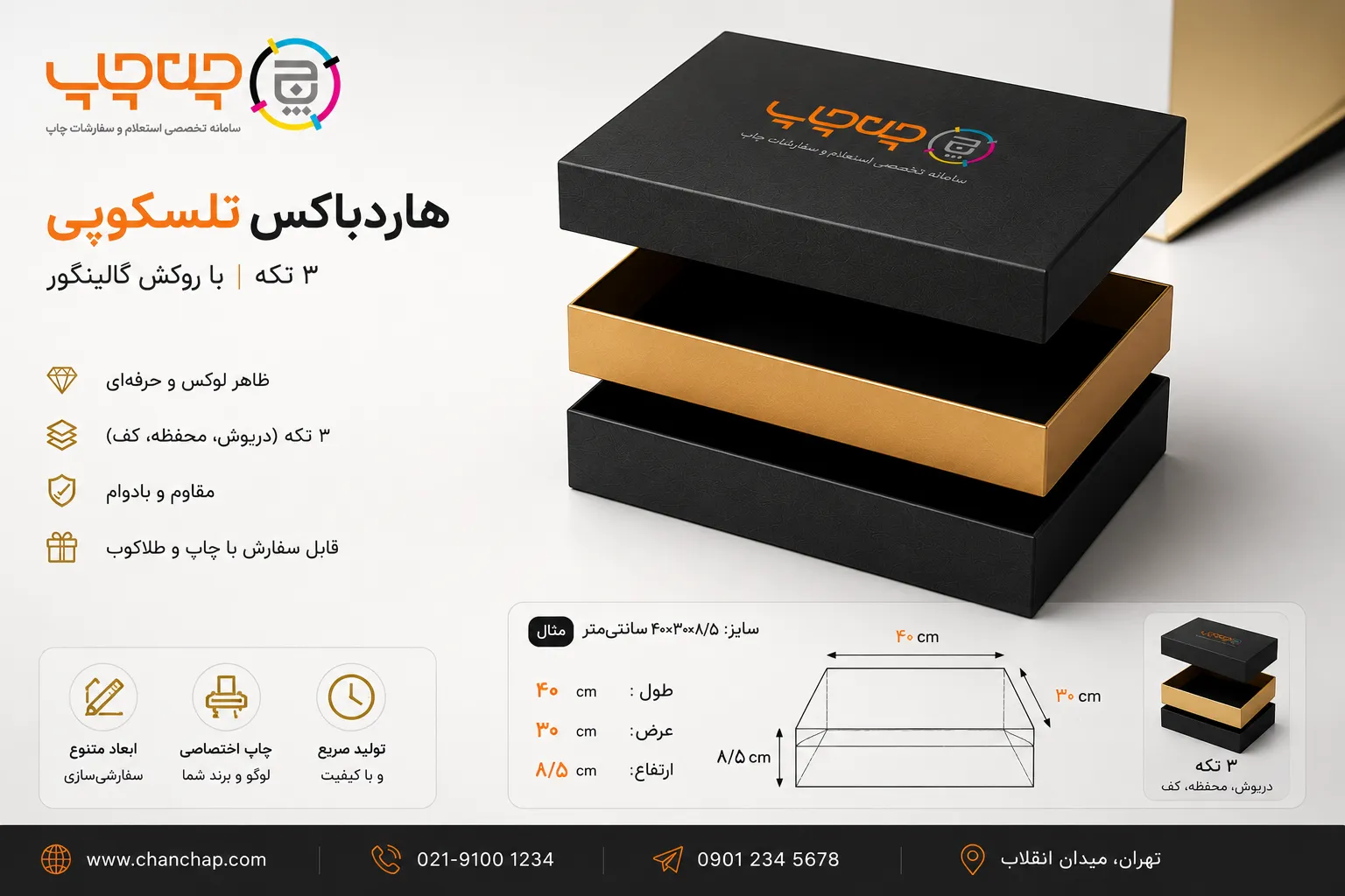 هاردباکس سه تیکه تلسکوپی