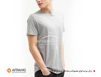چاپ تی شرت ملانژ یقه گرد مردانه