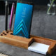 جاقلمی رومیزی چوبی + هولدر موبایل