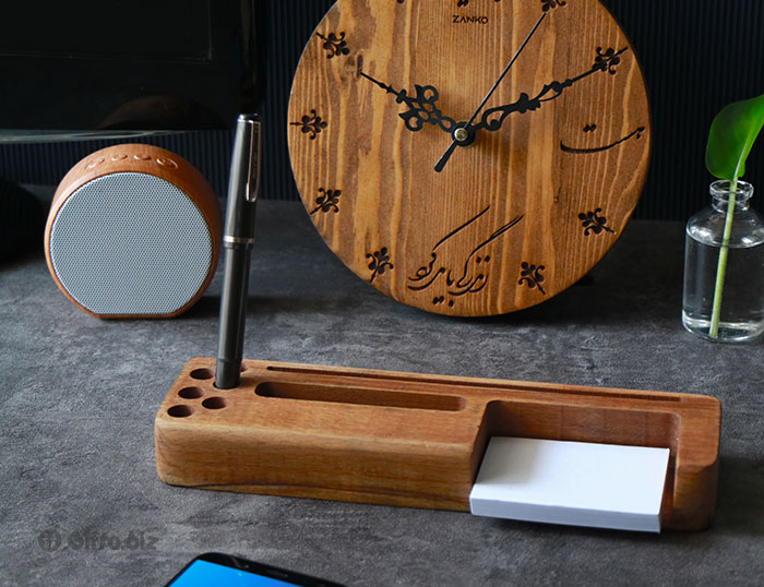 ست هدیه چوبی تبلیغاتی ساعت دار
